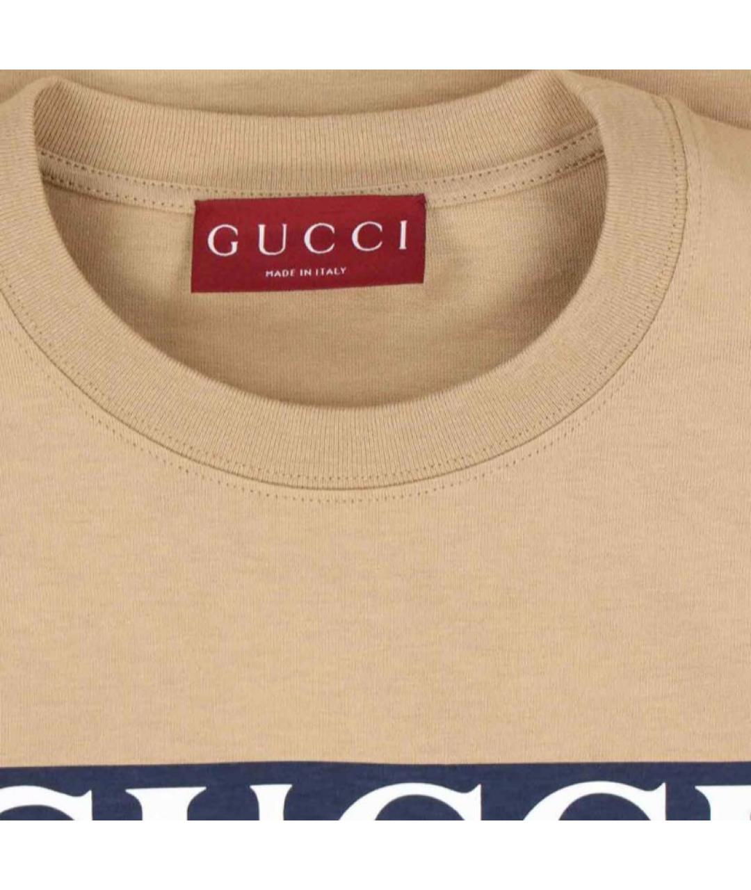 GUCCI Бежевая футболка, фото 5