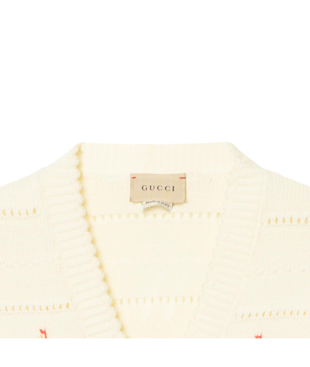 GUCCI Бежевый хлопковый кардиган, фото 3