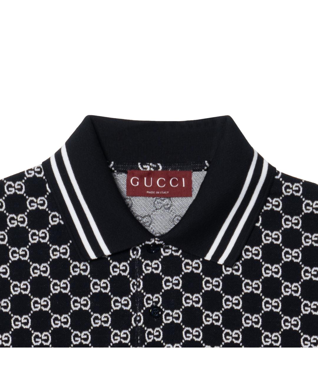 GUCCI Синее поло с коротким рукавом, фото 4