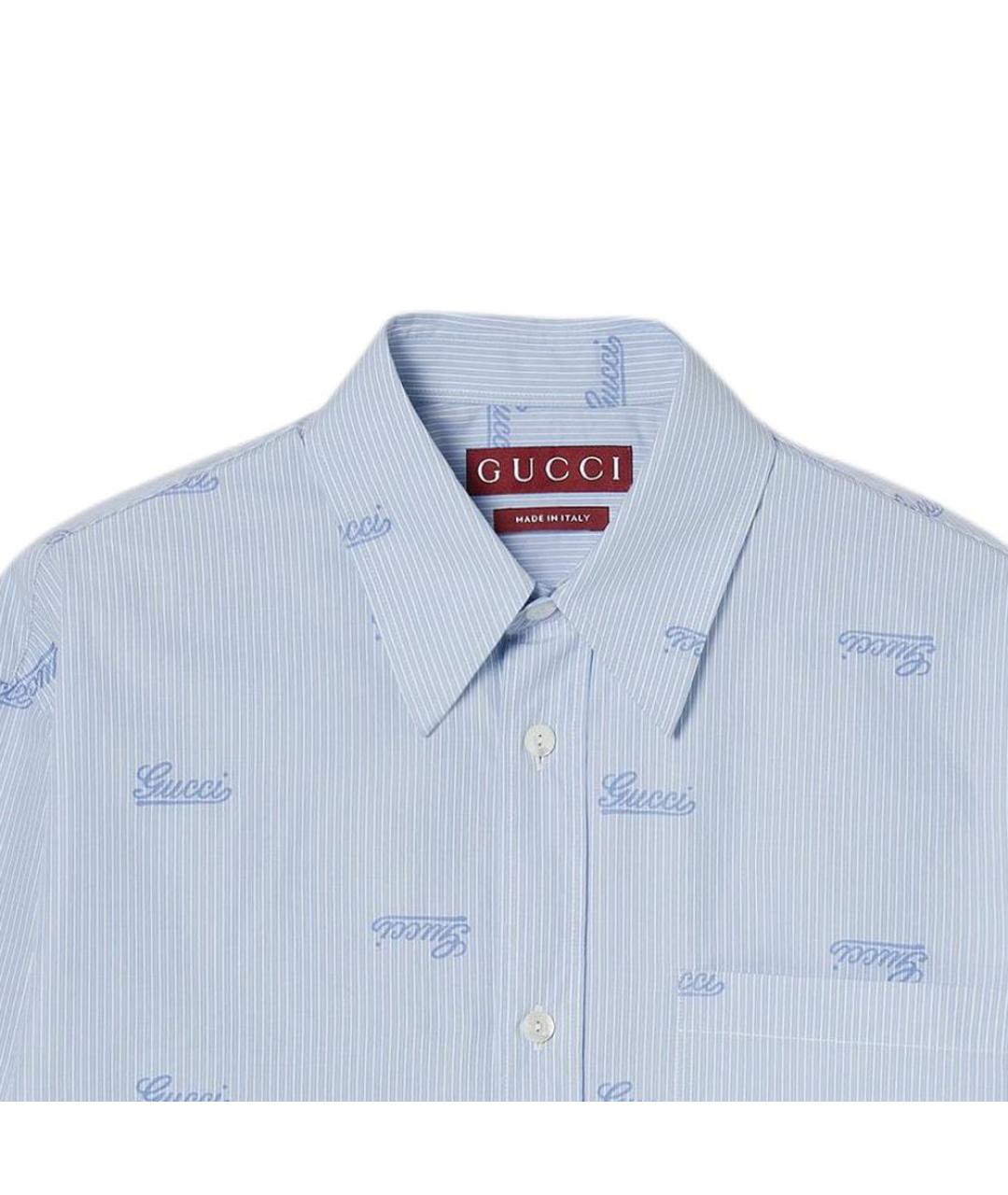 GUCCI Голубая классическая рубашка, фото 5