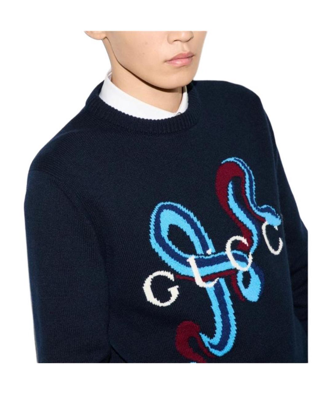 GUCCI Синий джемпер / свитер, фото 3