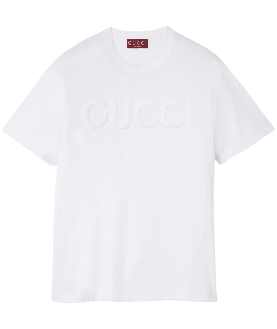 GUCCI Белая хлопковая футболка, фото 1