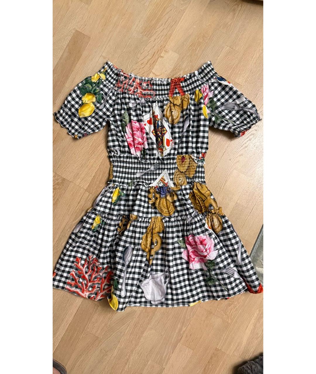 DOLCE&GABBANA Мульти хлопковое повседневное платье, фото 5