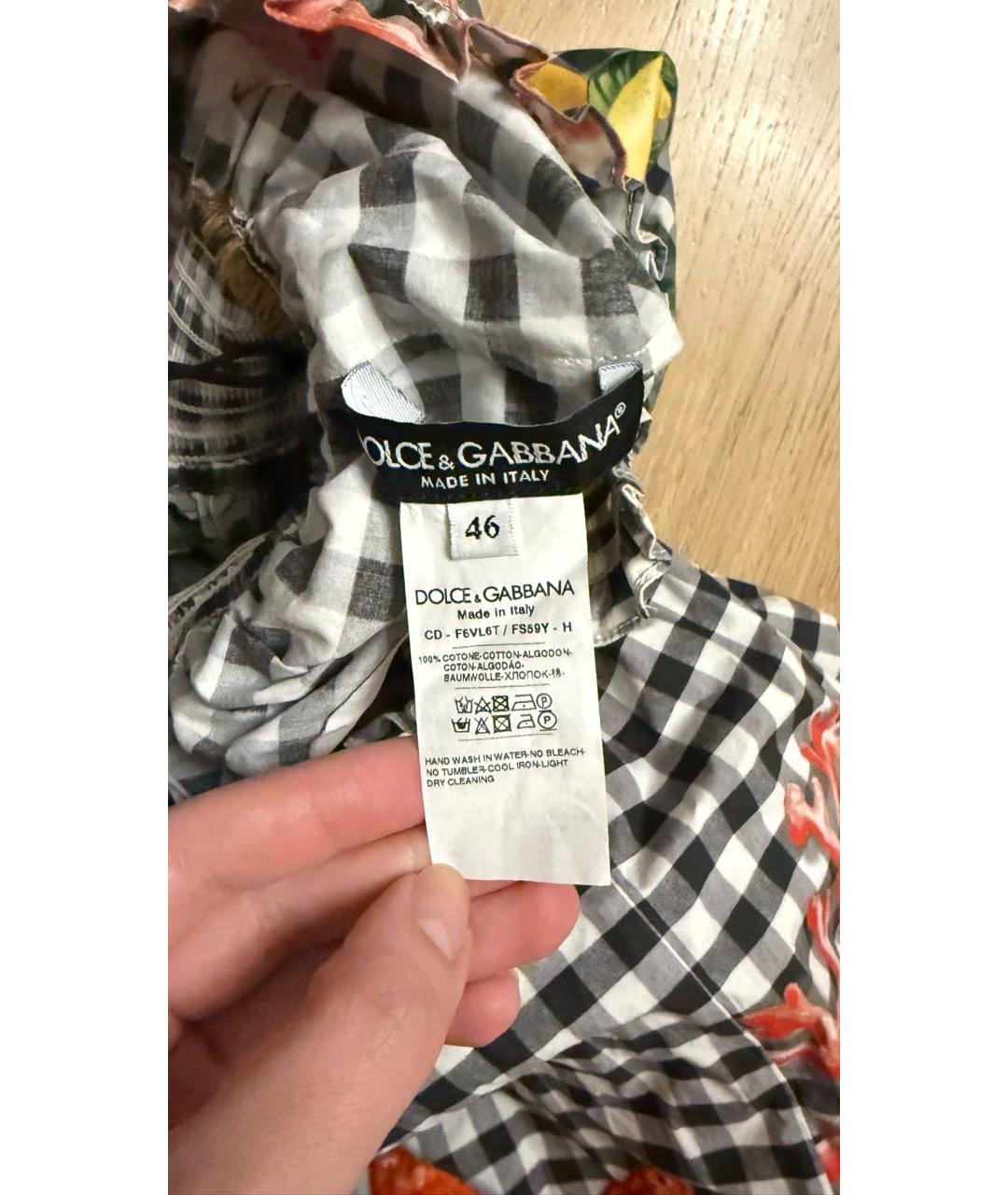 DOLCE&GABBANA Мульти хлопковое повседневное платье, фото 4