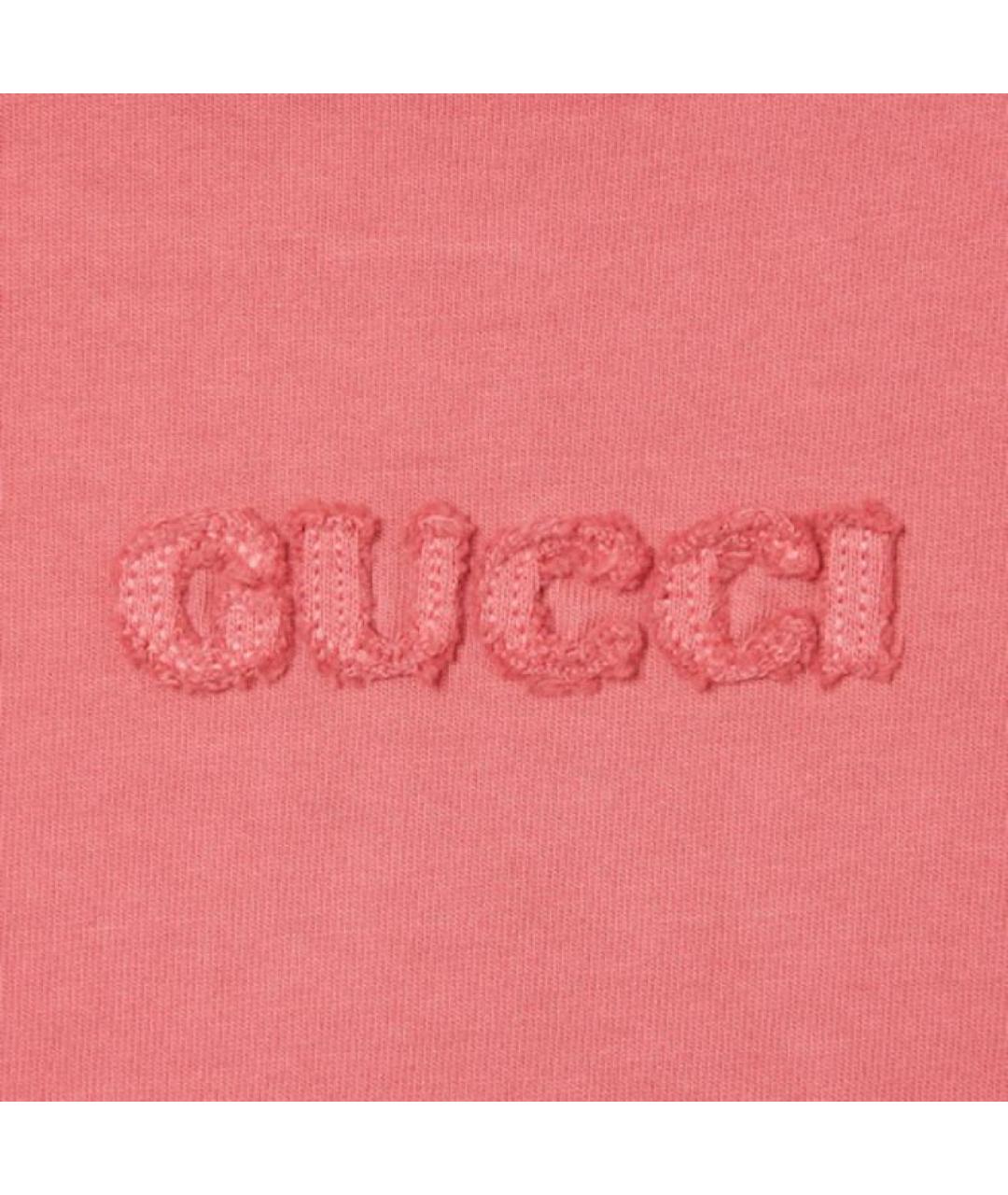 GUCCI Розовая хлопковая футболка, фото 2