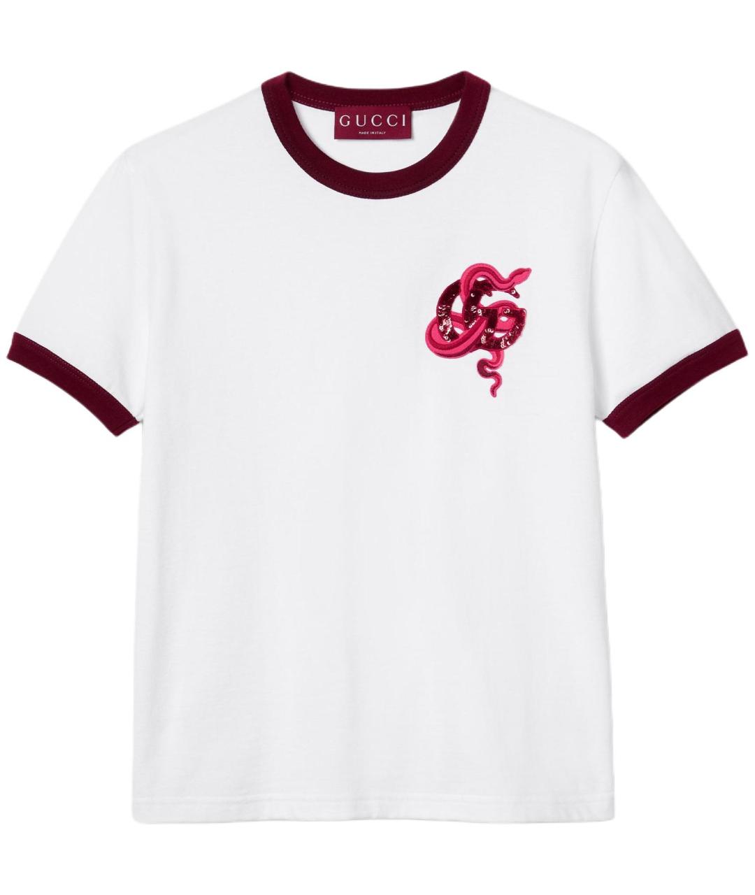GUCCI Белая хлопковая футболка, фото 1