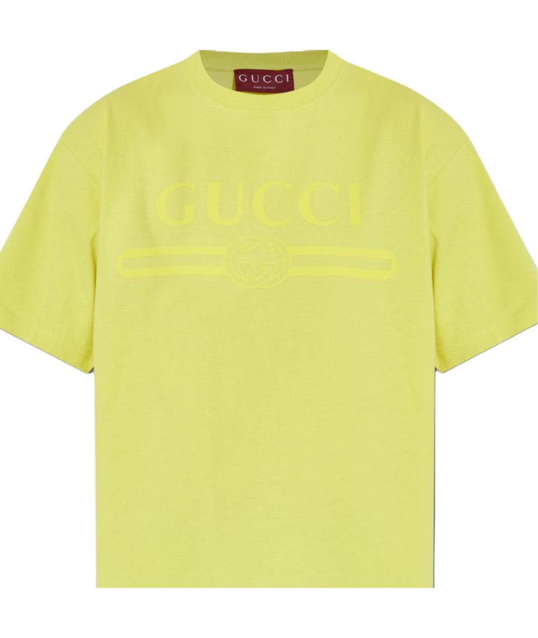 GUCCI Желтая футболка, фото 5
