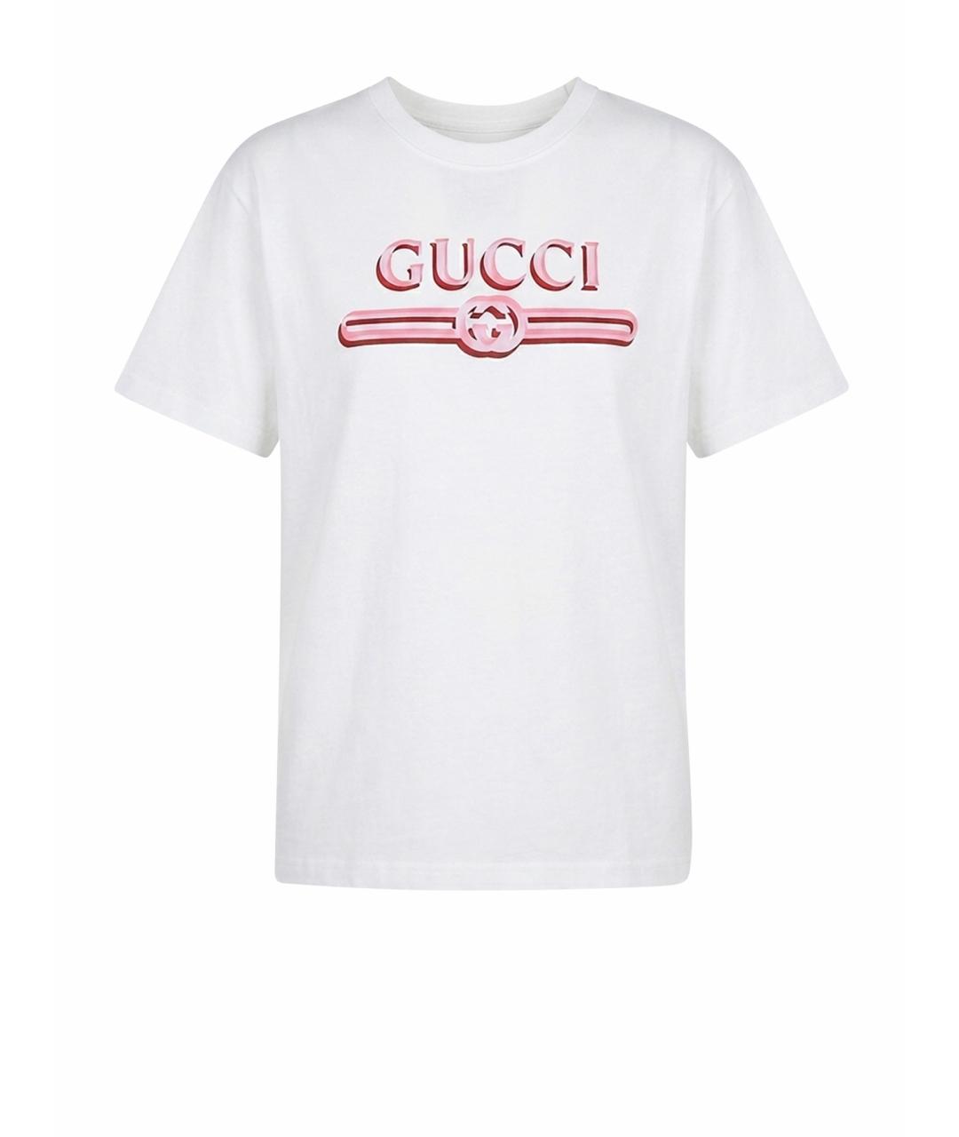 GUCCI Белая хлопковая футболка, фото 1