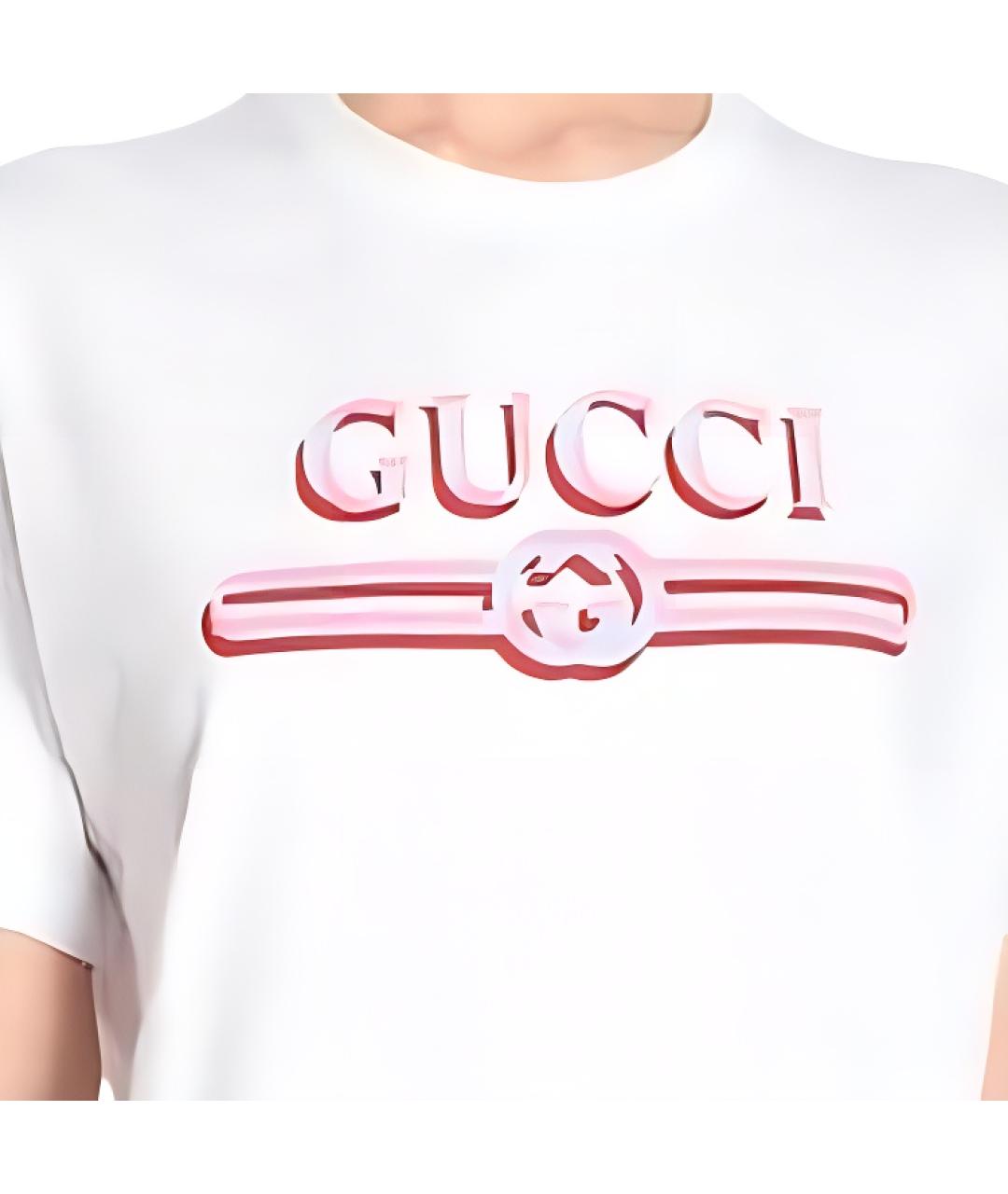 GUCCI Белая хлопковая футболка, фото 5