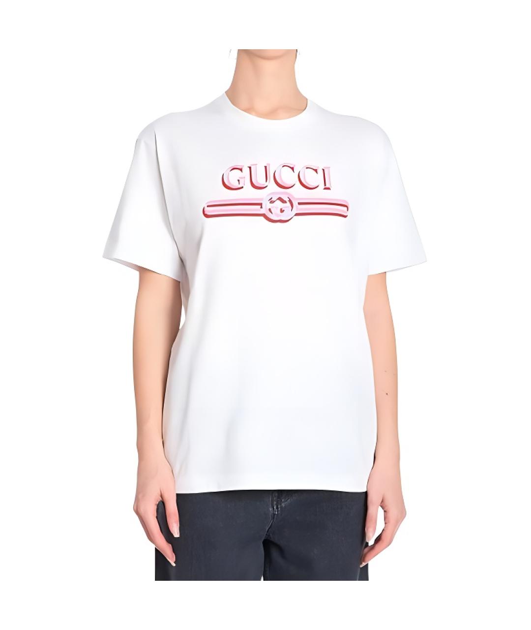 GUCCI Белая хлопковая футболка, фото 6