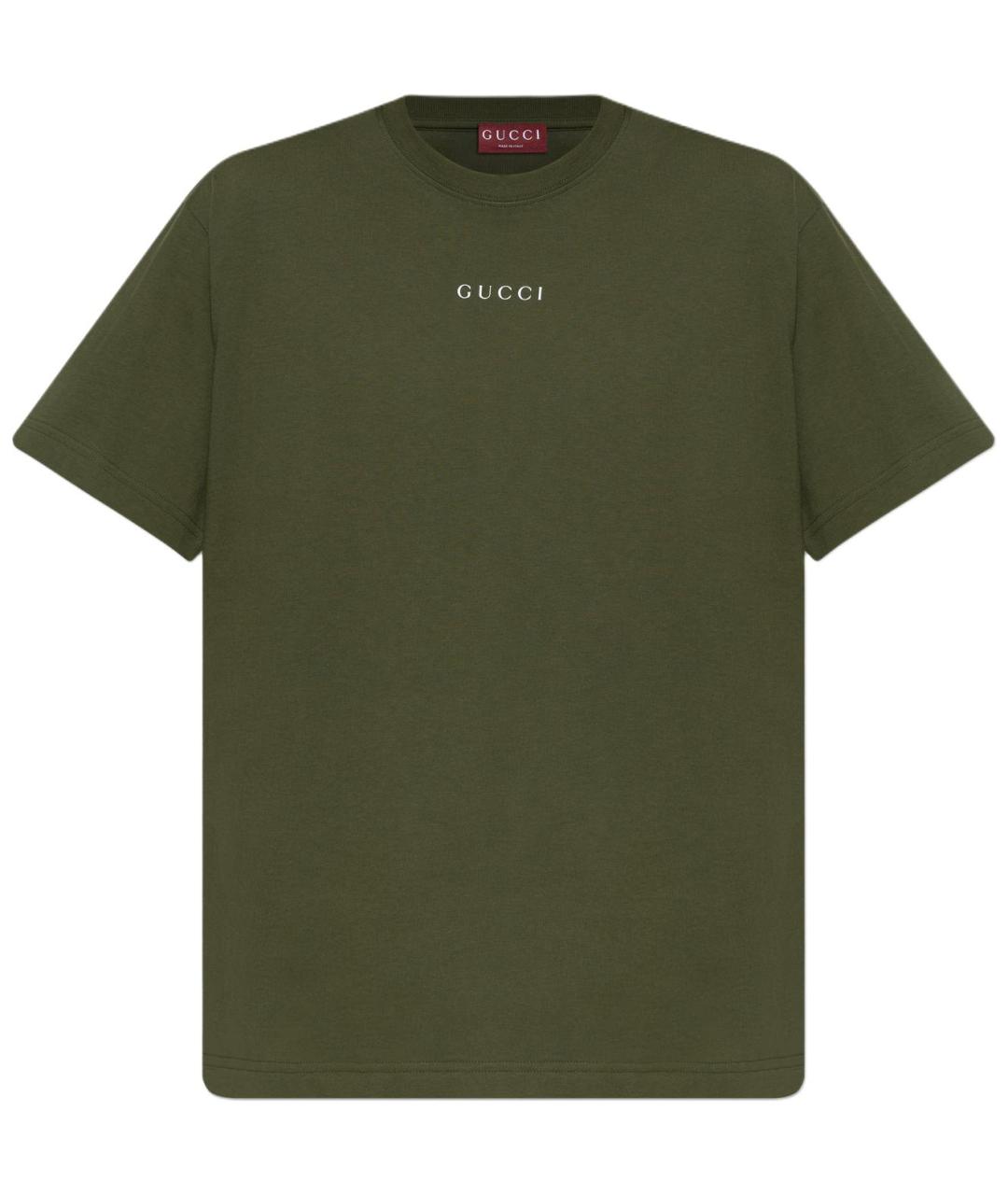 GUCCI Зеленая хлопковая футболка, фото 1