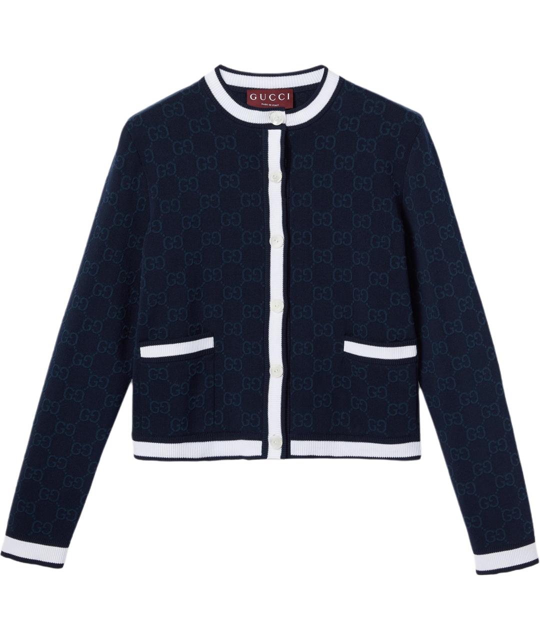 GUCCI Темно-синий кардиган, фото 1