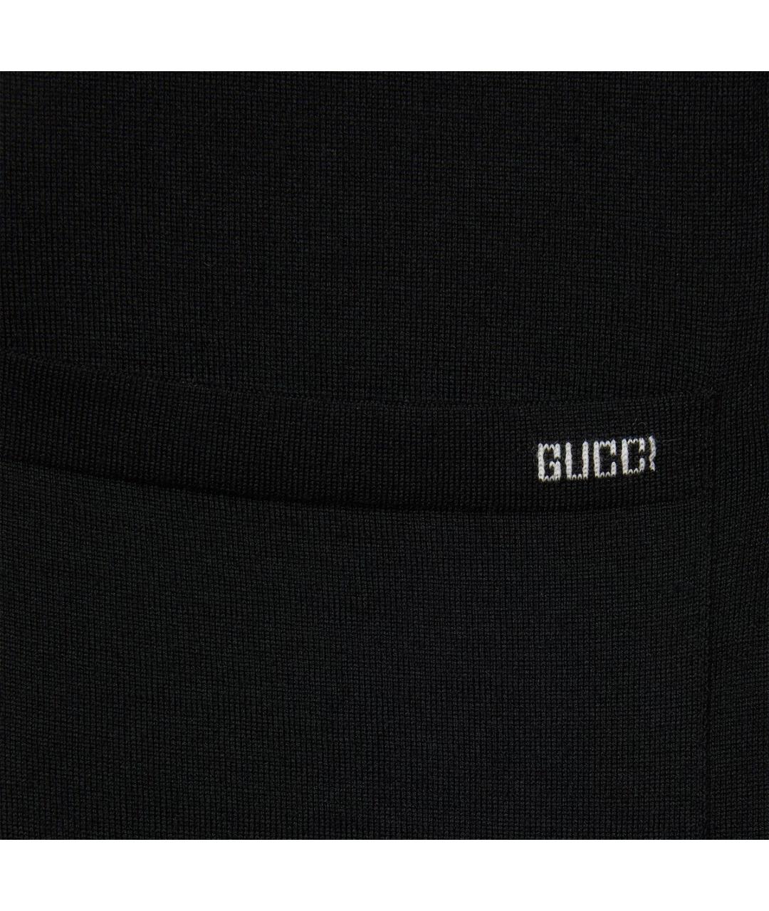 GUCCI Черный шерстяной кардиган, фото 5