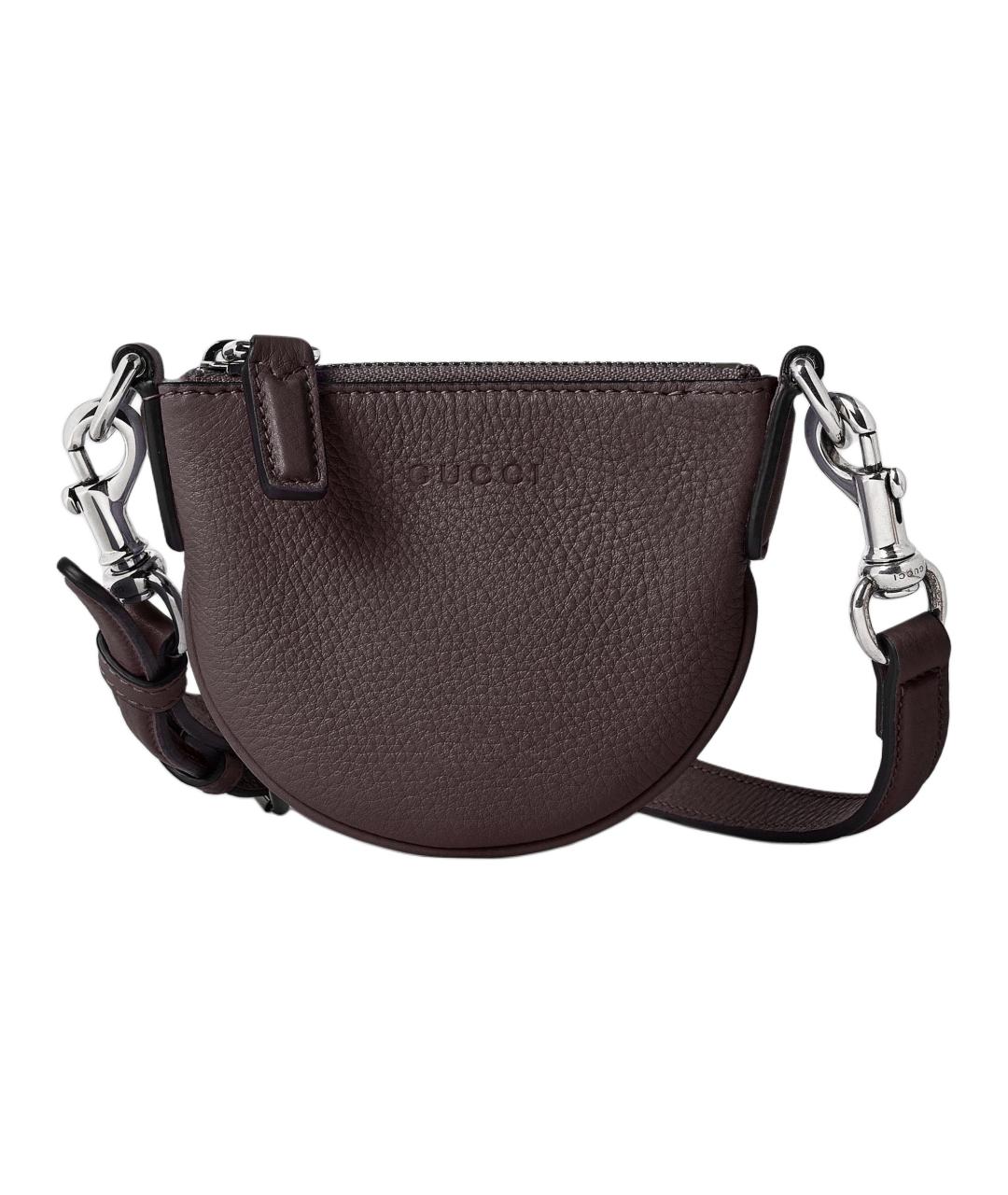GUCCI Коричневая кожаная сумка на плечо, фото 1