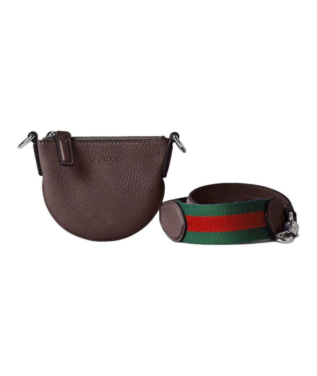 GUCCI Коричневая кожаная сумка на плечо, фото 2