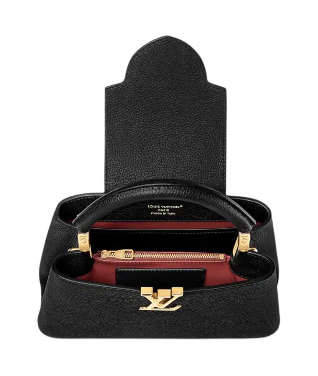 LOUIS VUITTON Черная кожаная сумка через плечо, фото 4