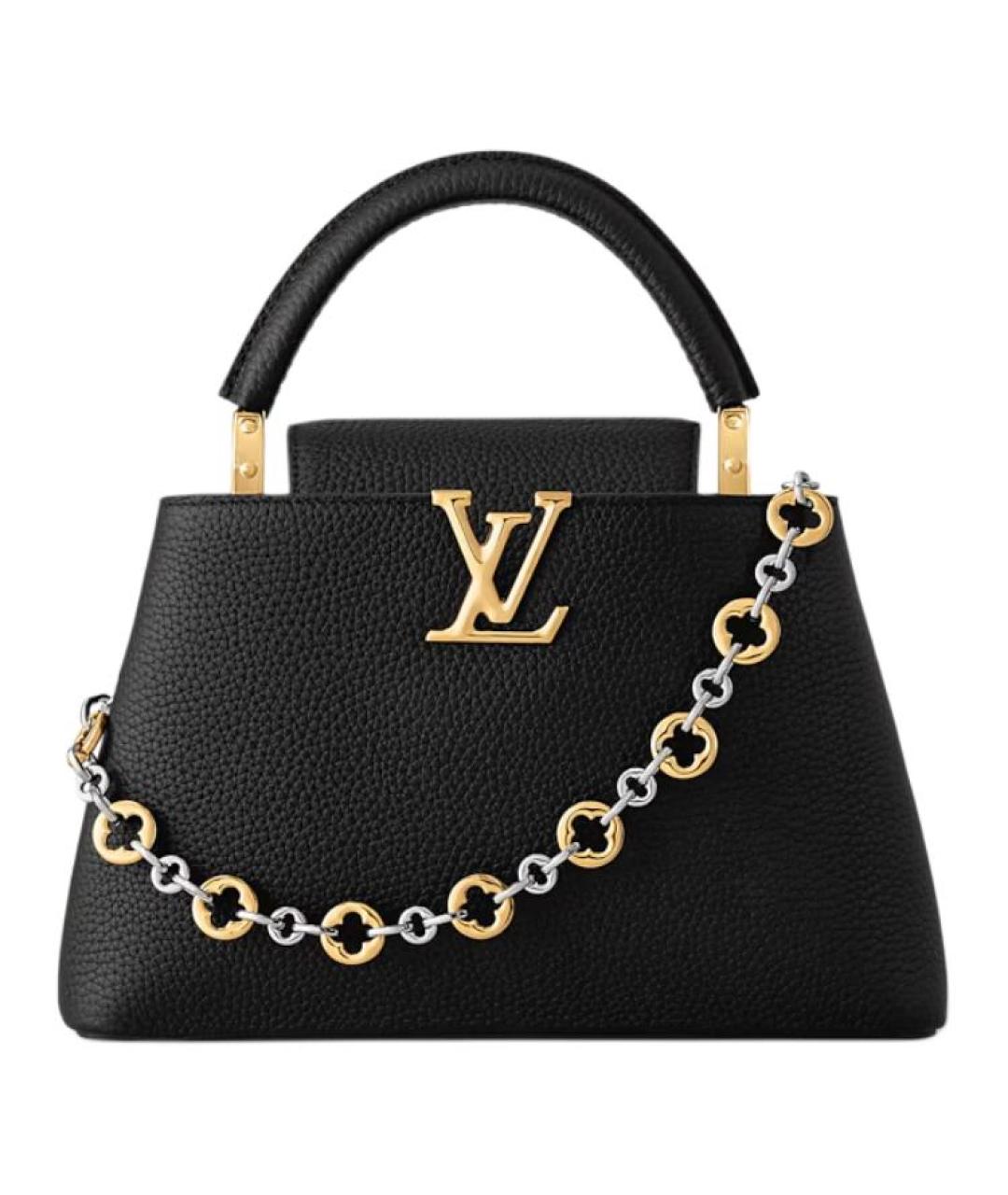 LOUIS VUITTON Черная кожаная сумка через плечо, фото 1