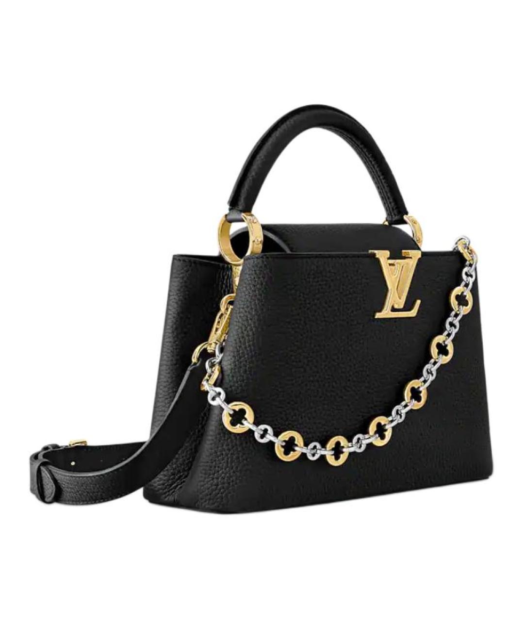 LOUIS VUITTON Черная кожаная сумка через плечо, фото 2