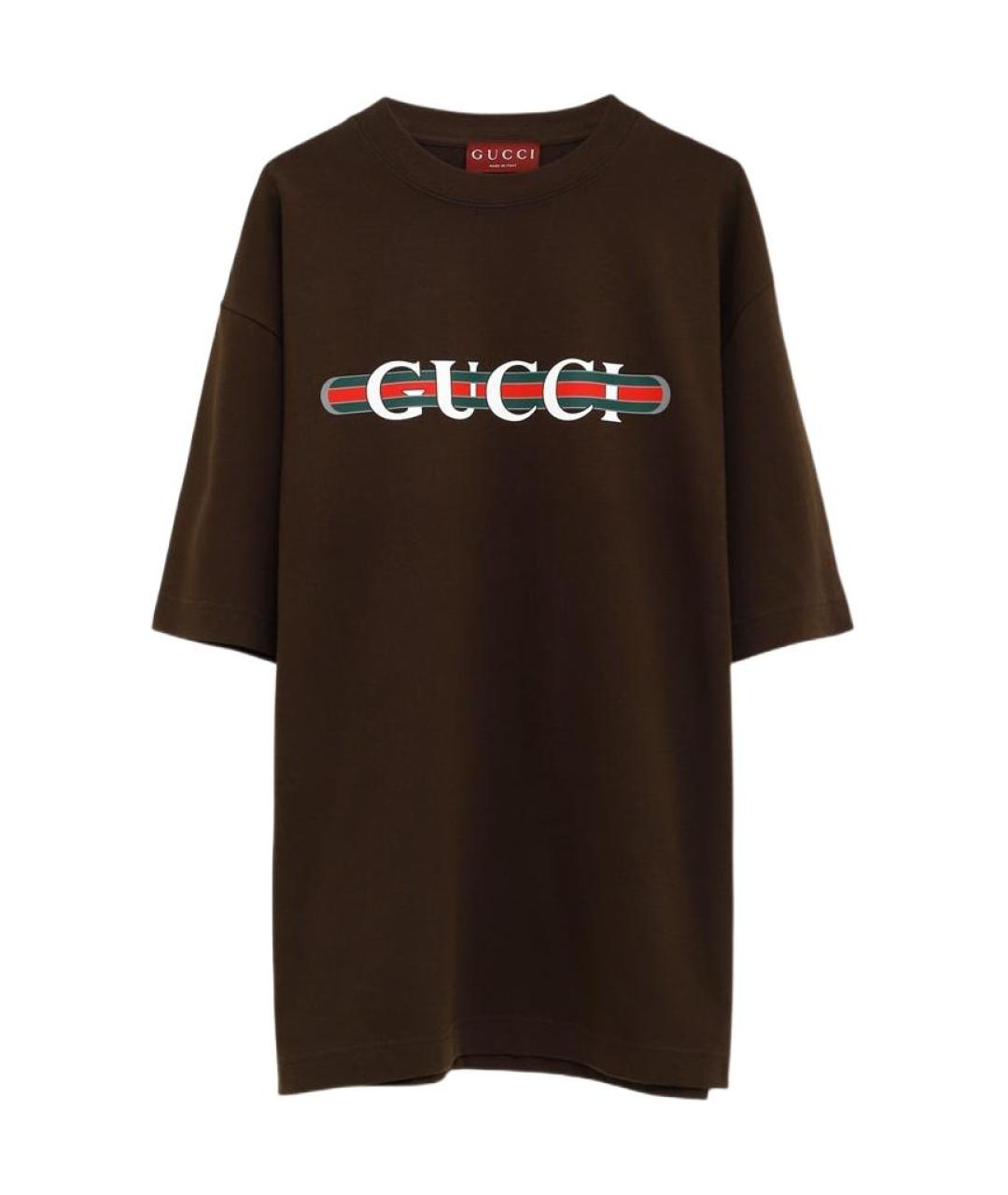 GUCCI Коричневая футболка, фото 1