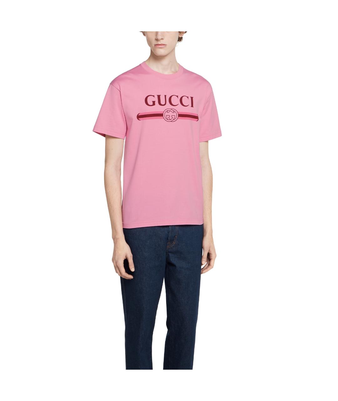 GUCCI Розовая футболка, фото 2