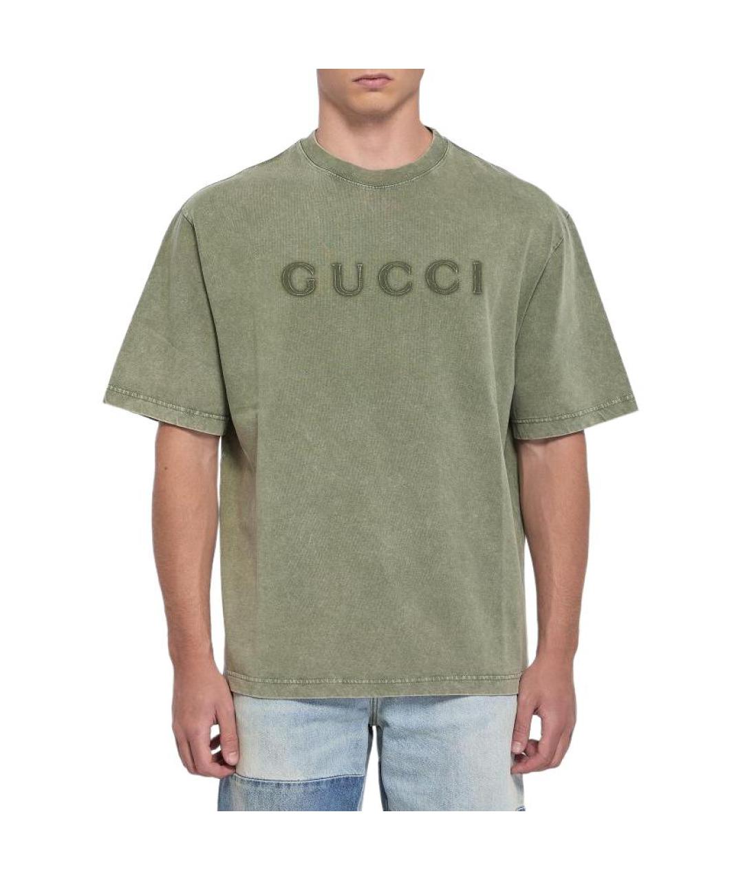 GUCCI Зеленая футболка, фото 6