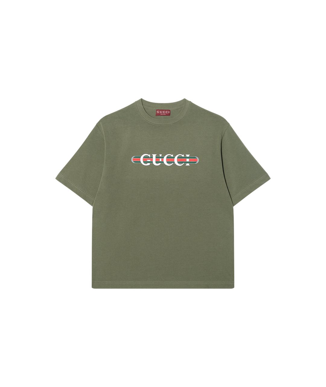 GUCCI Зеленая футболка, фото 6