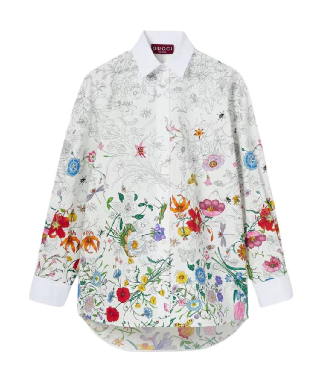 GUCCI Белая хлопковая рубашка, фото 1
