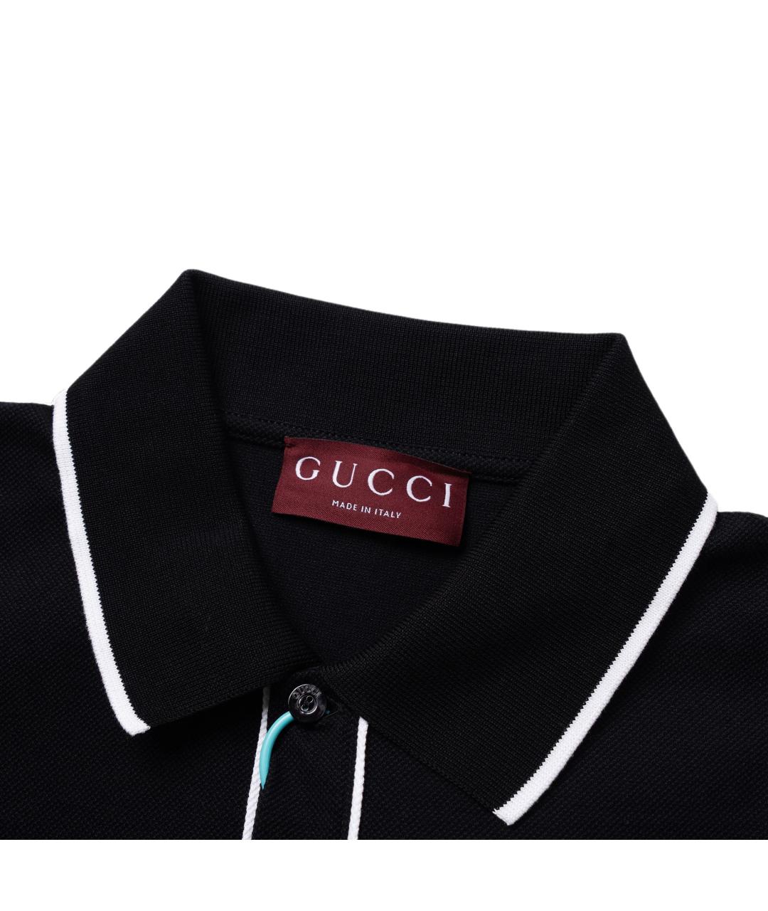 GUCCI Черное поло с коротким рукавом, фото 1