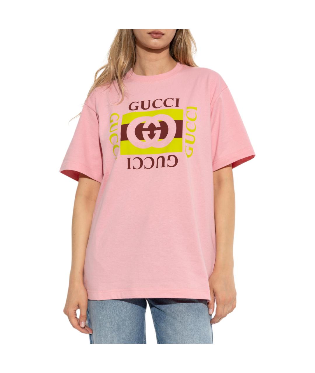 GUCCI Розовая футболка, фото 4