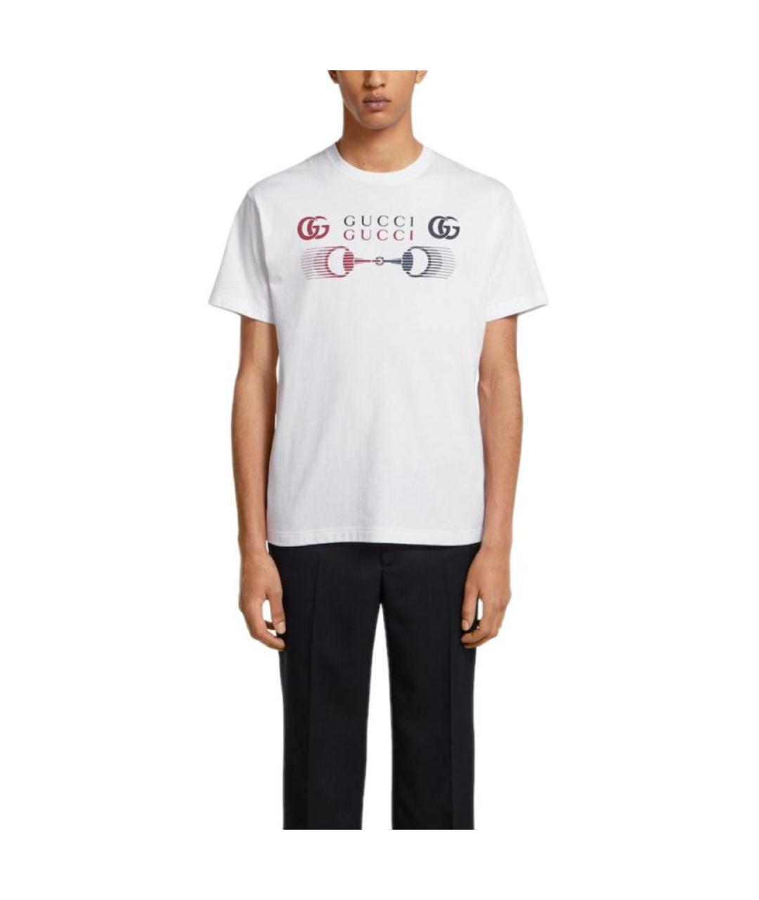 GUCCI Белая хлопковая футболка, фото 2
