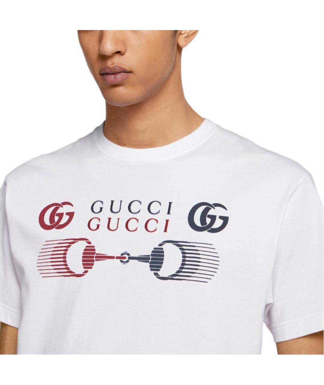 GUCCI Белая хлопковая футболка, фото 4