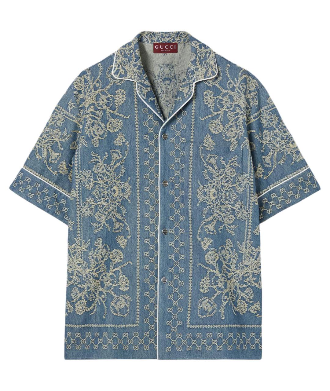 GUCCI Голубая кэжуал рубашка, фото 1