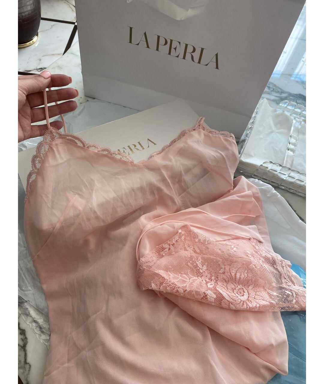 LA PERLA Розовая шелковая пижама, фото 5