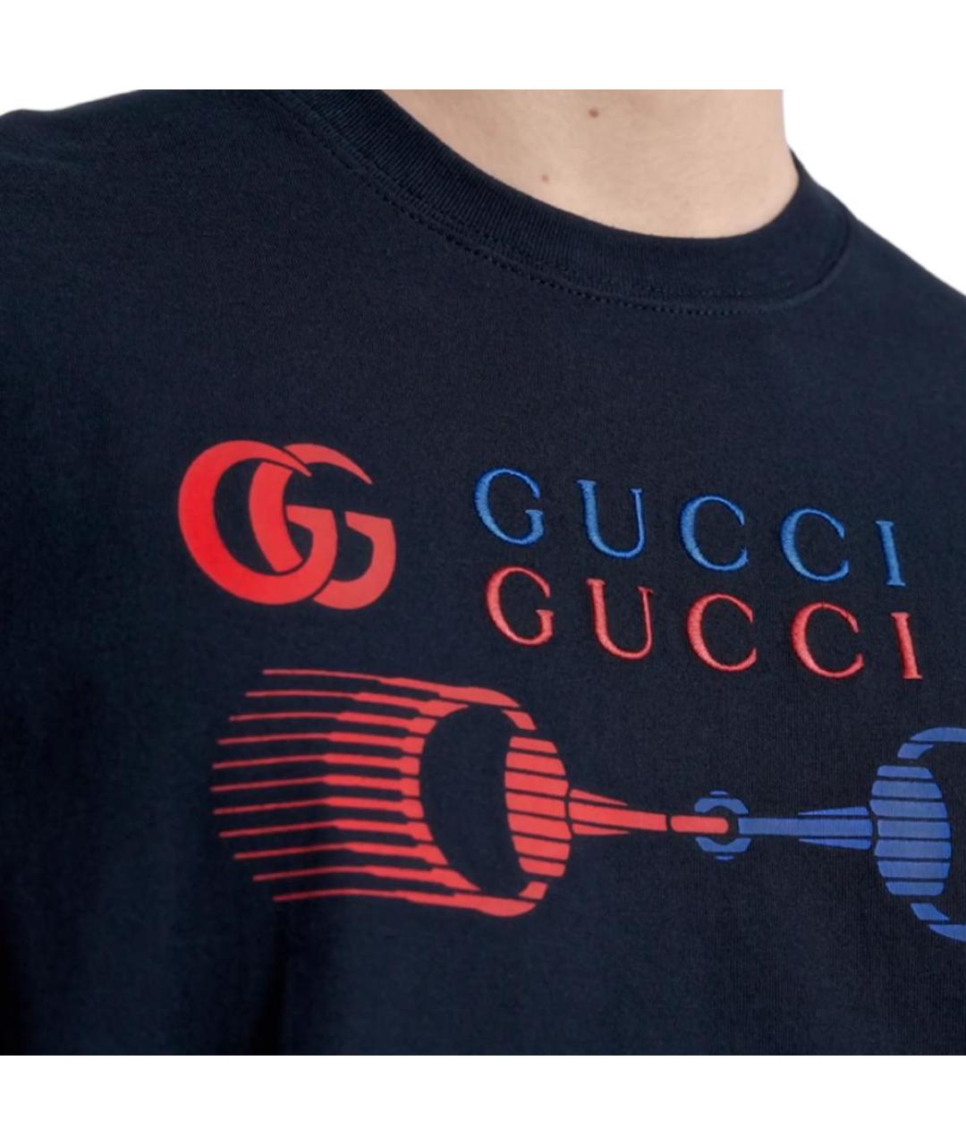 GUCCI Темно-синяя футболка, фото 4
