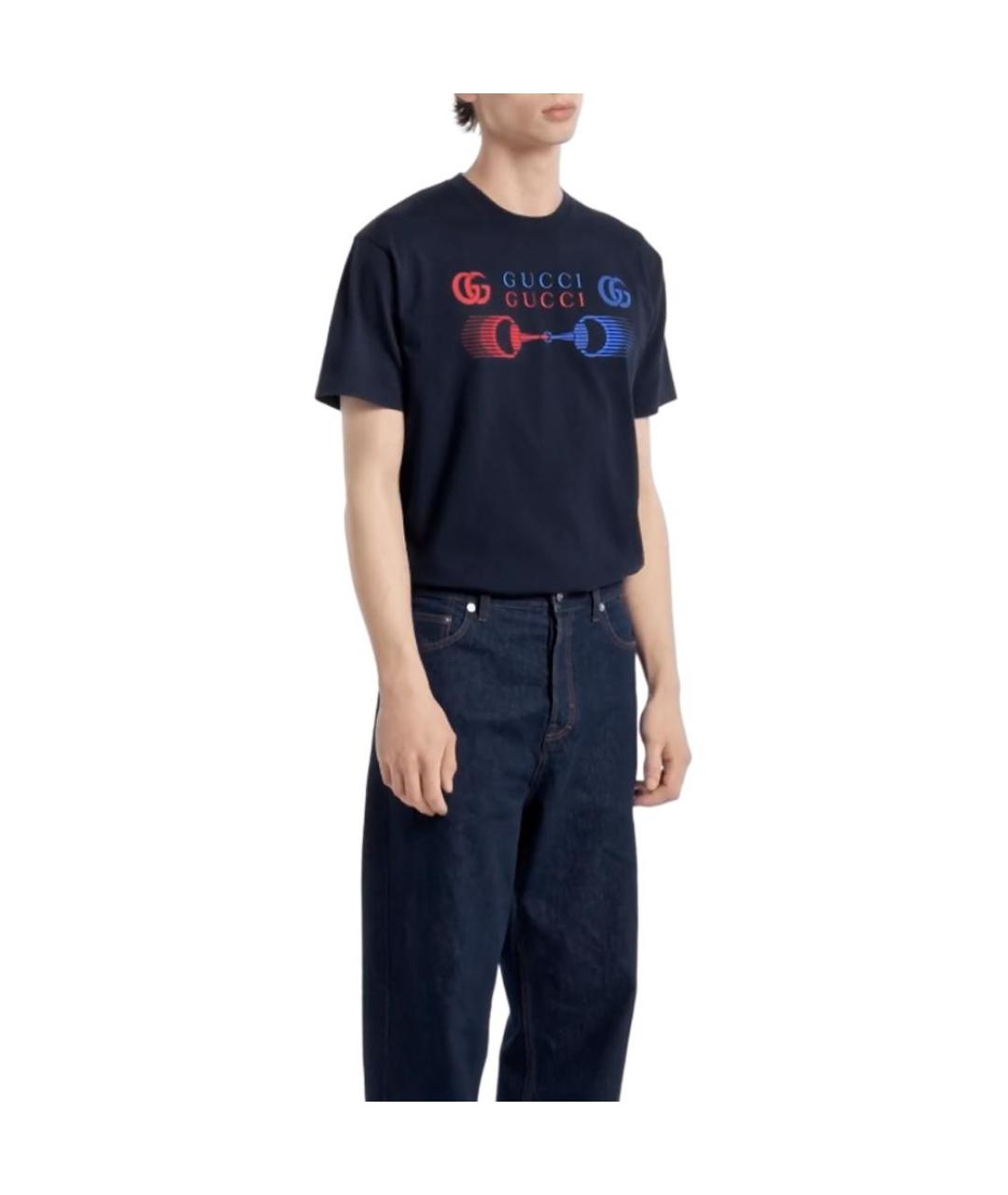 GUCCI Темно-синяя футболка, фото 3