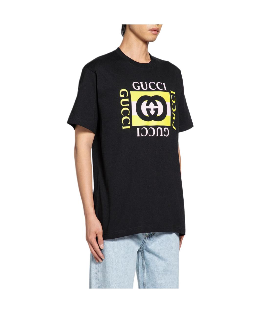 GUCCI Черная хлопковая футболка, фото 5