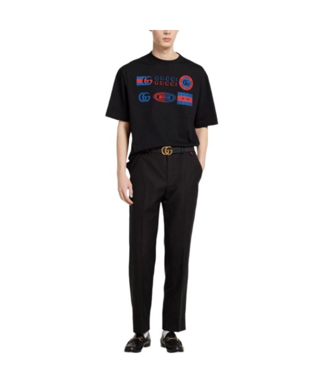 GUCCI Черная хлопковая футболка, фото 3