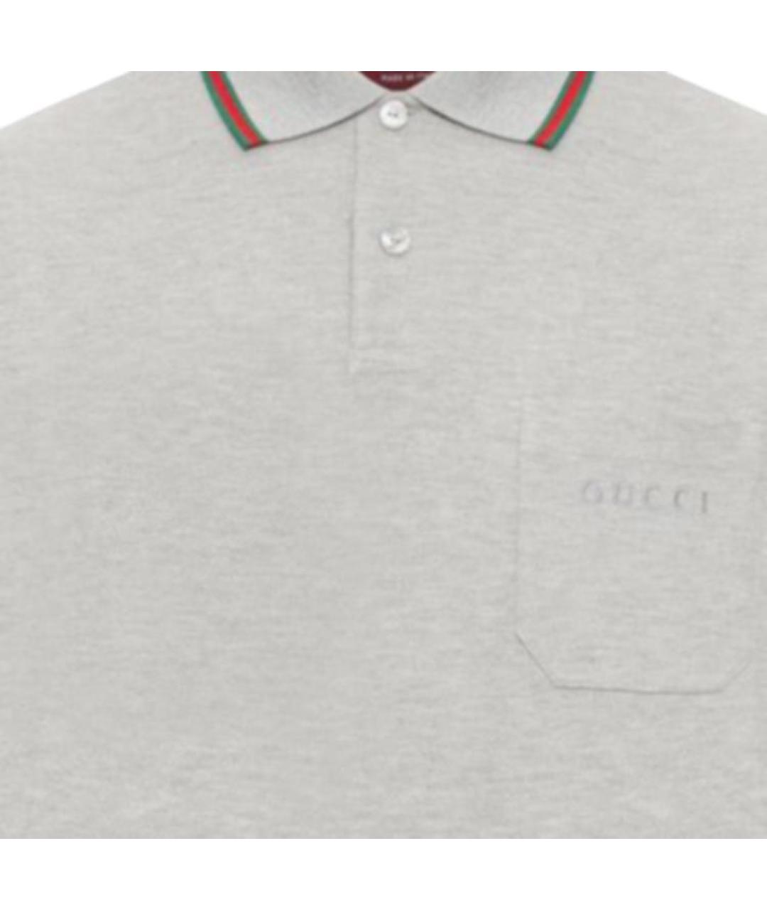GUCCI Серое поло с коротким рукавом, фото 5