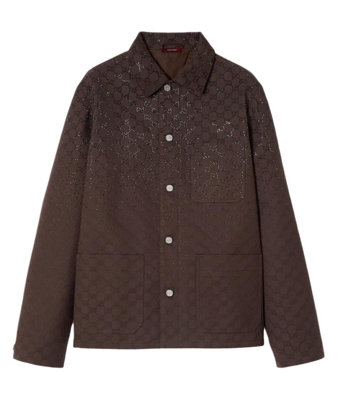 GUCCI Коричневая хлопковая куртка, фото 1