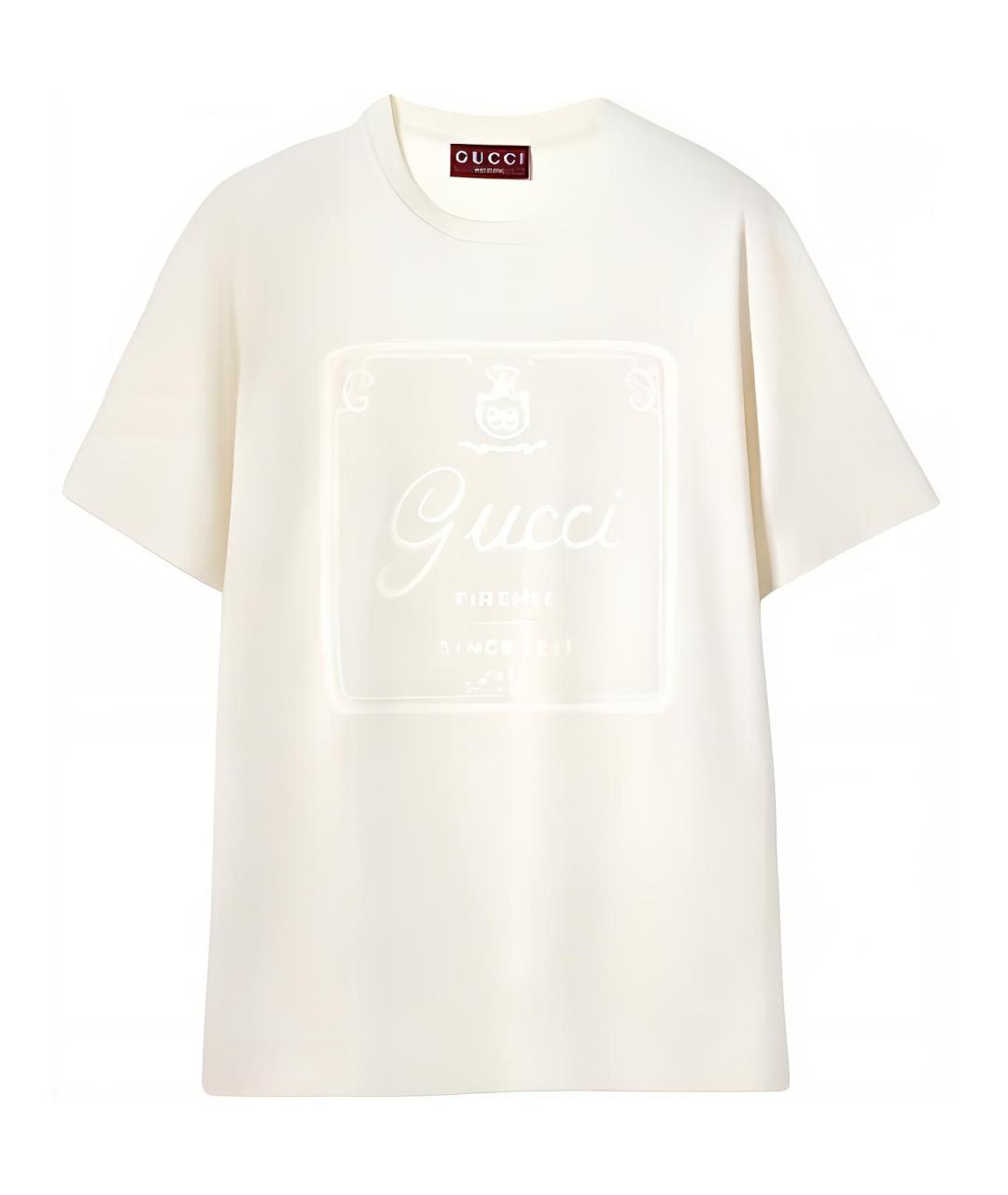 GUCCI Белая хлопковая футболка, фото 1