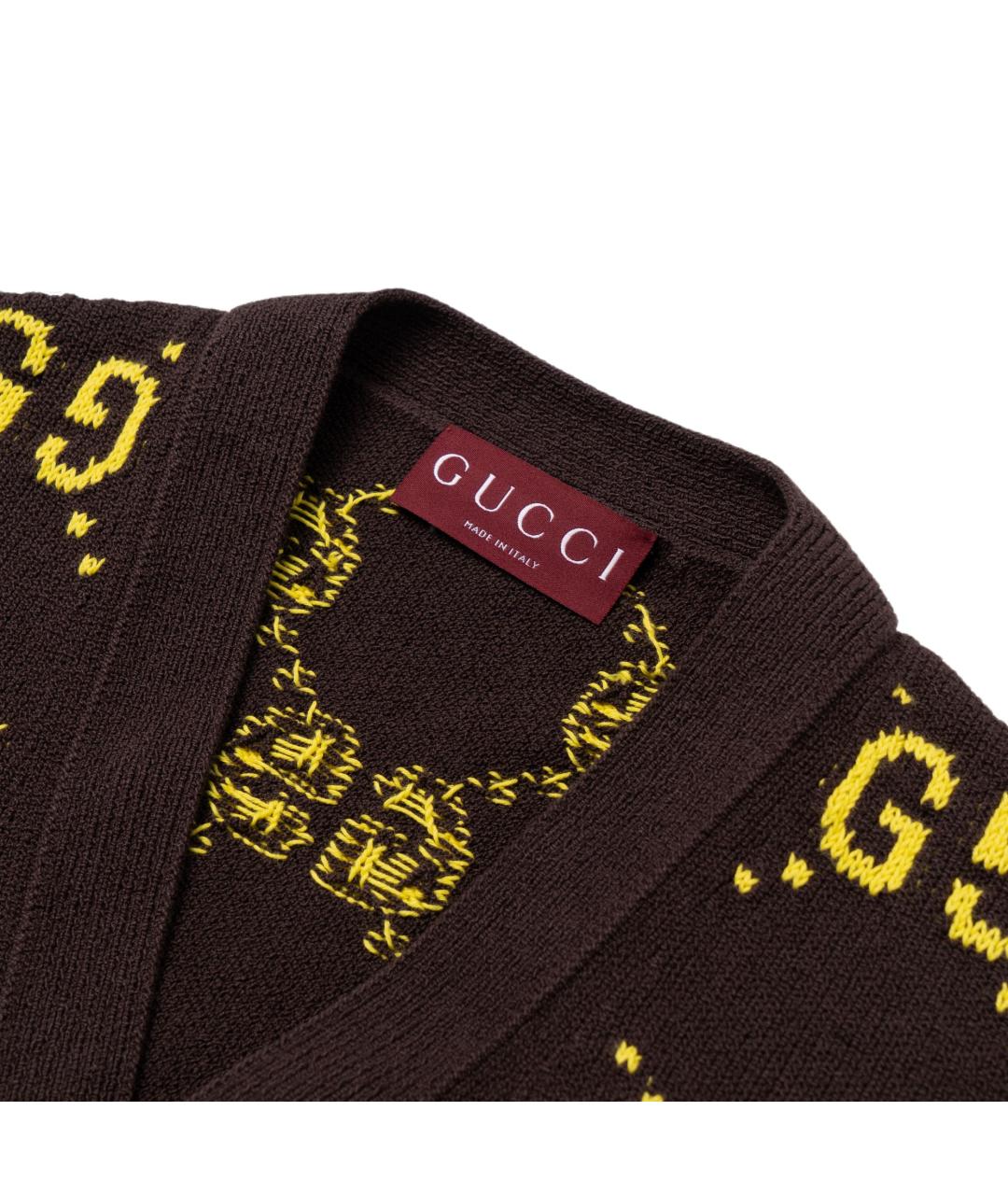 GUCCI Коричневый кардиган, фото 4