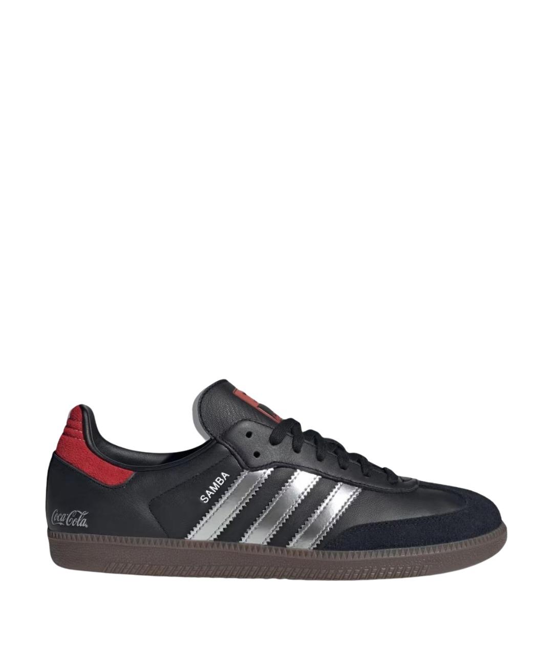 ADIDAS Черные кожаные низкие кроссовки / кеды, фото 1