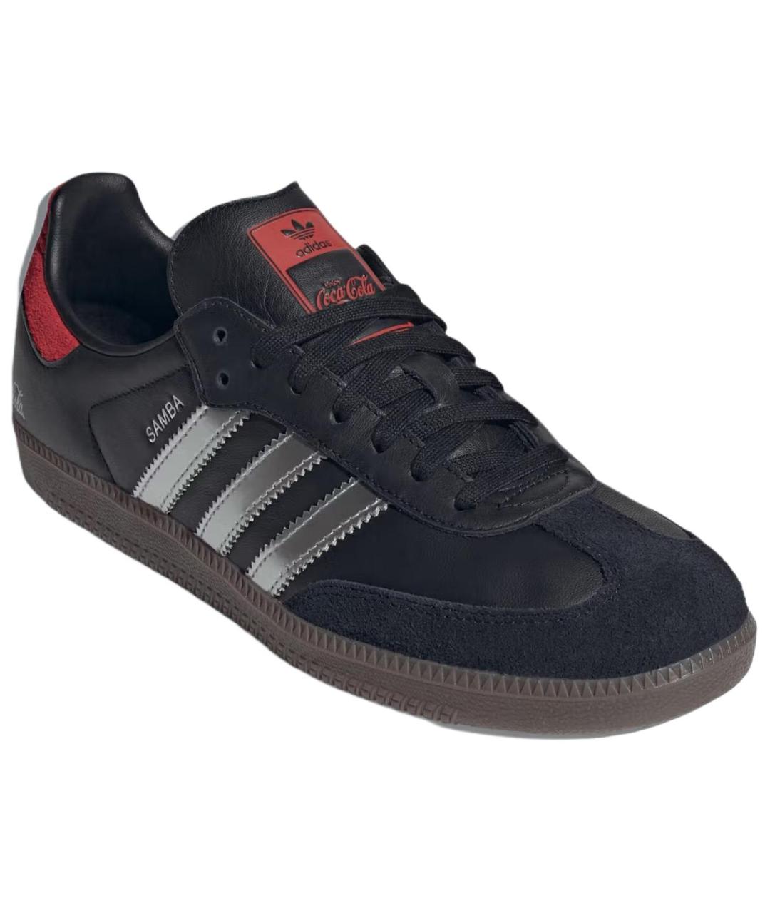 ADIDAS Черные кожаные низкие кроссовки / кеды, фото 3
