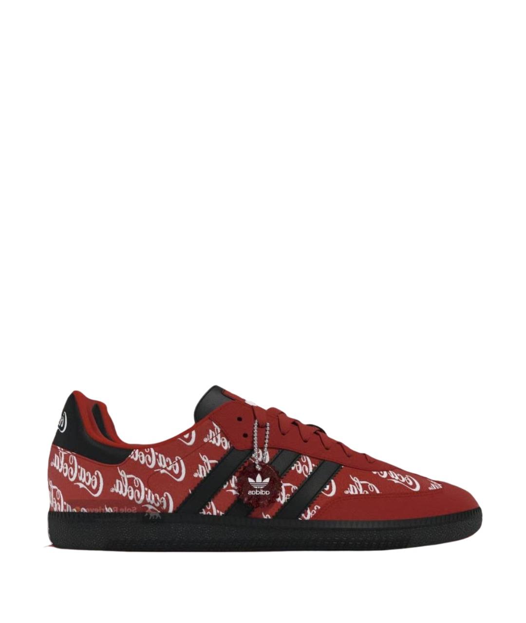 ADIDAS Красные текстильные низкие кроссовки / кеды, фото 1