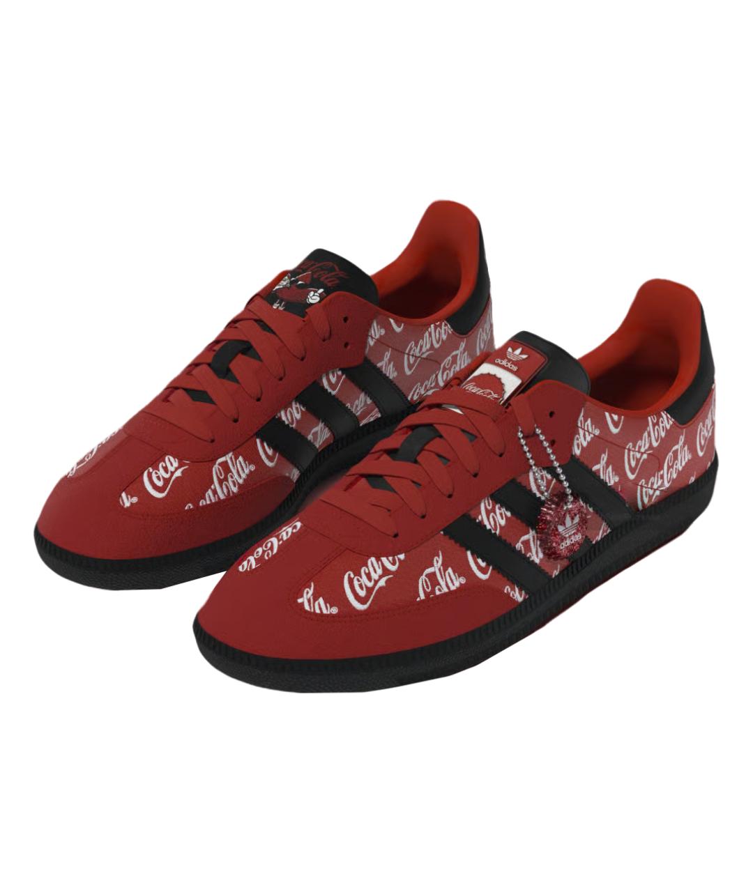 ADIDAS Красные текстильные низкие кроссовки / кеды, фото 2