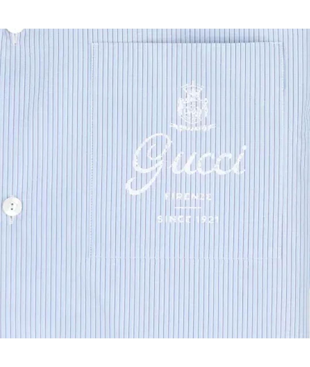 GUCCI Голубая классическая рубашка, фото 5