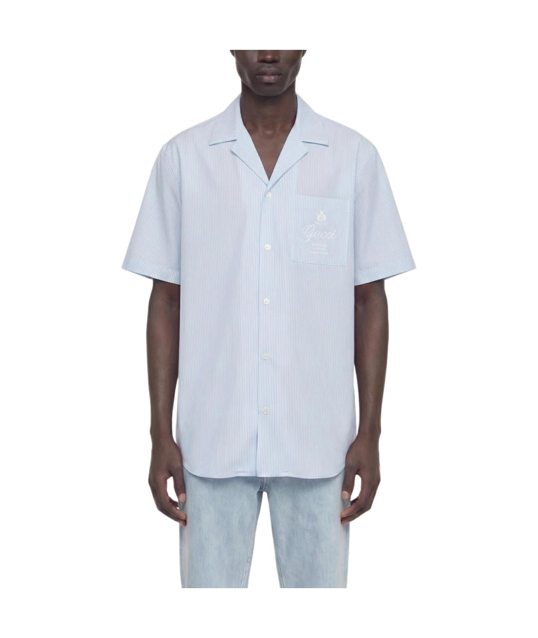 GUCCI Голубая классическая рубашка, фото 3