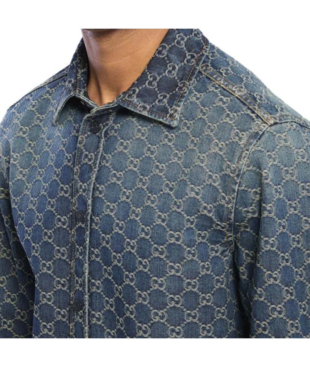 GUCCI Синяя классическая рубашка, фото 3
