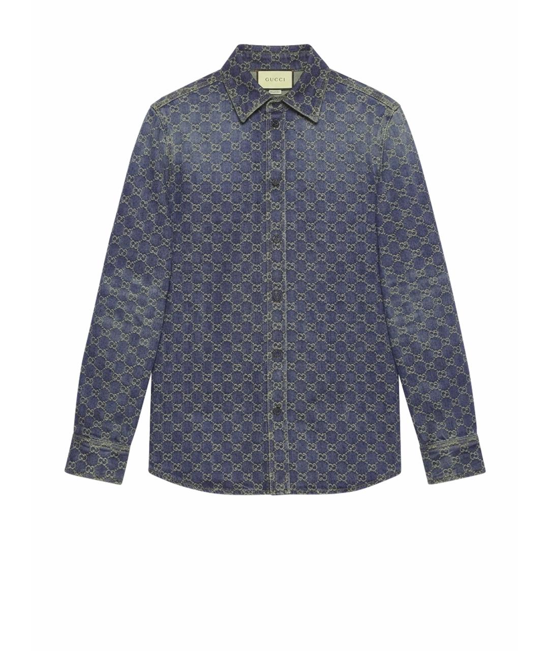 GUCCI Синяя классическая рубашка, фото 1