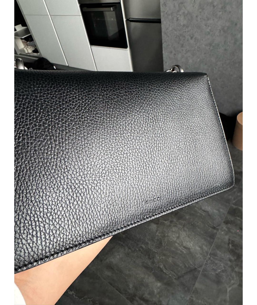 GUCCI Черная кожаная сумка через плечо, фото 3